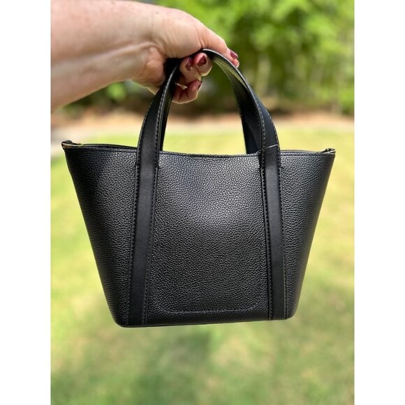 Michael Kors Black Hadleigh Small Double Handle Tote Messenger Bag 38F3G8FT5L - Picture 4 of 16